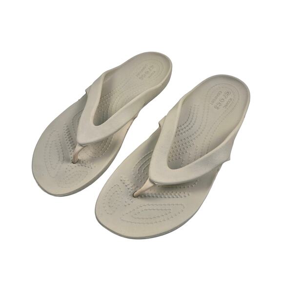 Crocs Ionic Comfort Barely Pink Flip Flops Thong Sandals Womens Size 6 - Picture 4 of 5